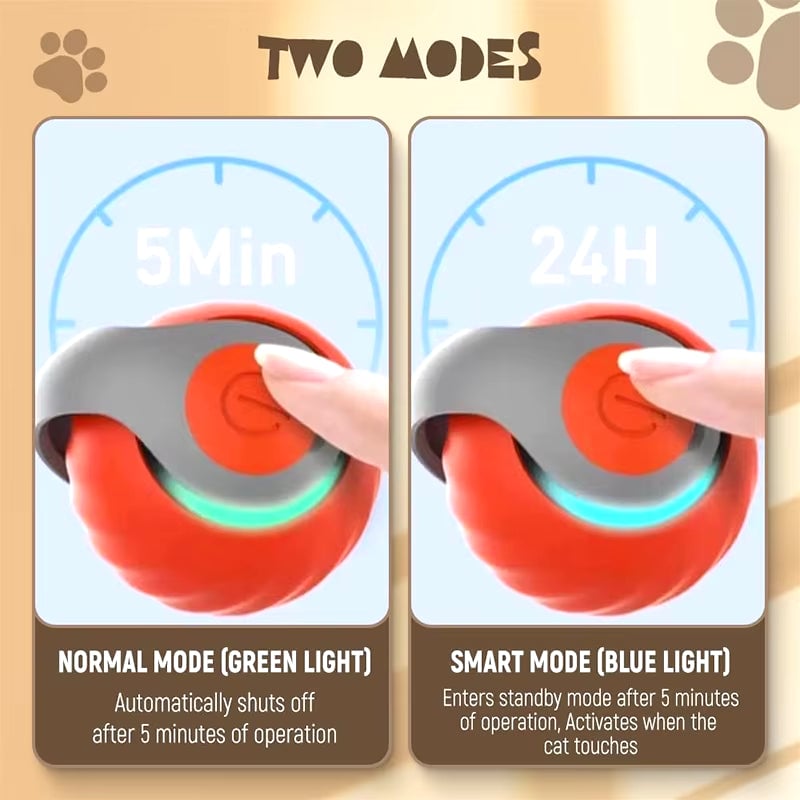 Interactive Cat Ball Toy – Rolling Light-Up Ball for Indoor Cats & Kittens