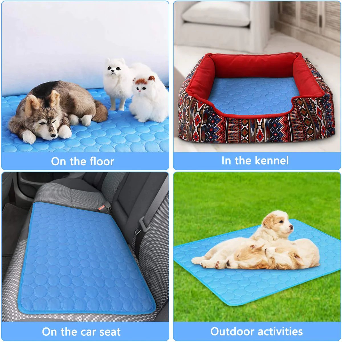 Foldable Cooling Mat for Dogs & Cats – Summer Crate Pad for Indoor or Travel Use