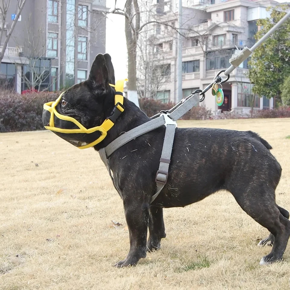 Best Dog Muzzle to Prevent Biting – Mesh Breathable Muzzle for Small Dogs (French Bulldog, Pug)