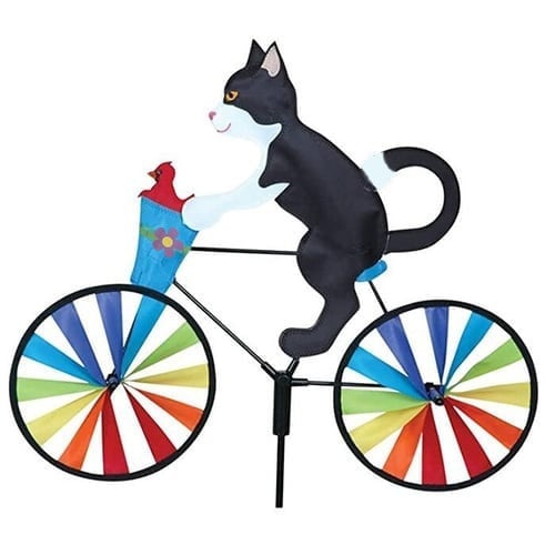 Cat Bicycle Wind Spinner Toy – Interactive Spinning Outdoor Cat Toy