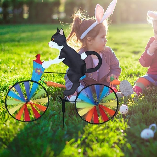 cat bicycle wind spinner toy interactive outdoor cat toy