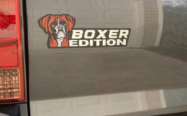 dog sticker on car with cute laser cut