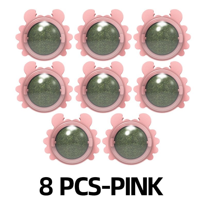 Catnip Balls for Cats – Lickable Natural Wall-Mounted Toy for Anxiety & Boredom Relief