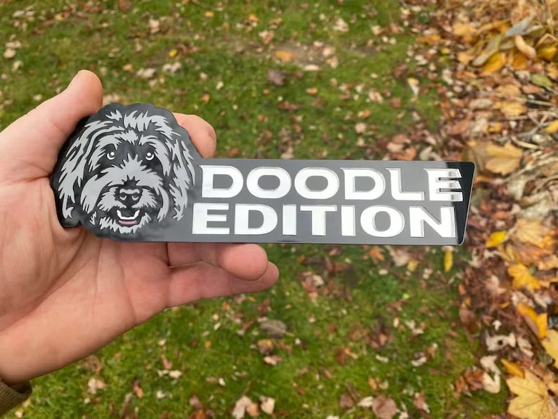 Dog Sticker for Car – Laser Cut Emblem Style, Weatherproof & Easy to Apply