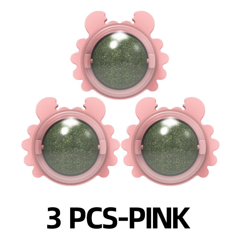 Catnip Balls for Cats – Lickable Natural Wall-Mounted Toy for Anxiety & Boredom Relief