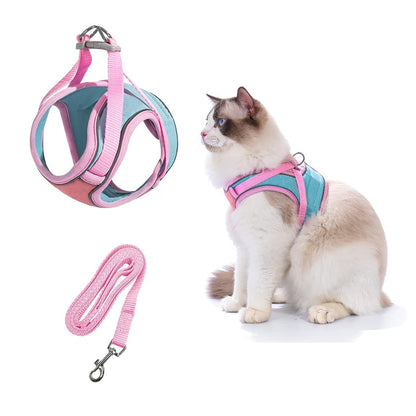 Escape Proof Cat Harness and Leash Set – Adjustable & Breathable Vest for Walking