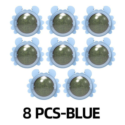 Catnip Balls for Cats – Lickable Natural Wall-Mounted Toy for Anxiety & Boredom Relief