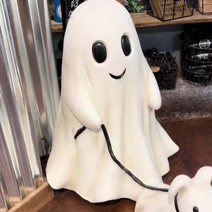 Ghost Dog Halloween Statue – Funny & Spooky Outdoor Lawn Decor