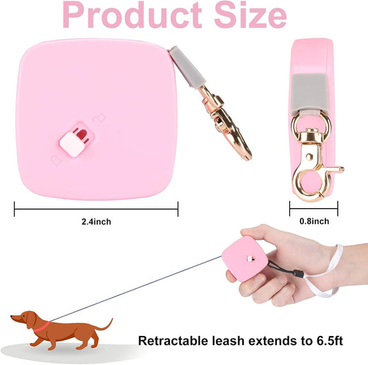 Retractable Cat Leash for Small Dogs & Cats – Mini 6.5ft Hands-Free Leash with Wrist Strap