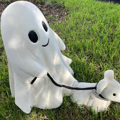Ghost Dog Halloween Statue – Funny & Spooky Outdoor Lawn Decor
