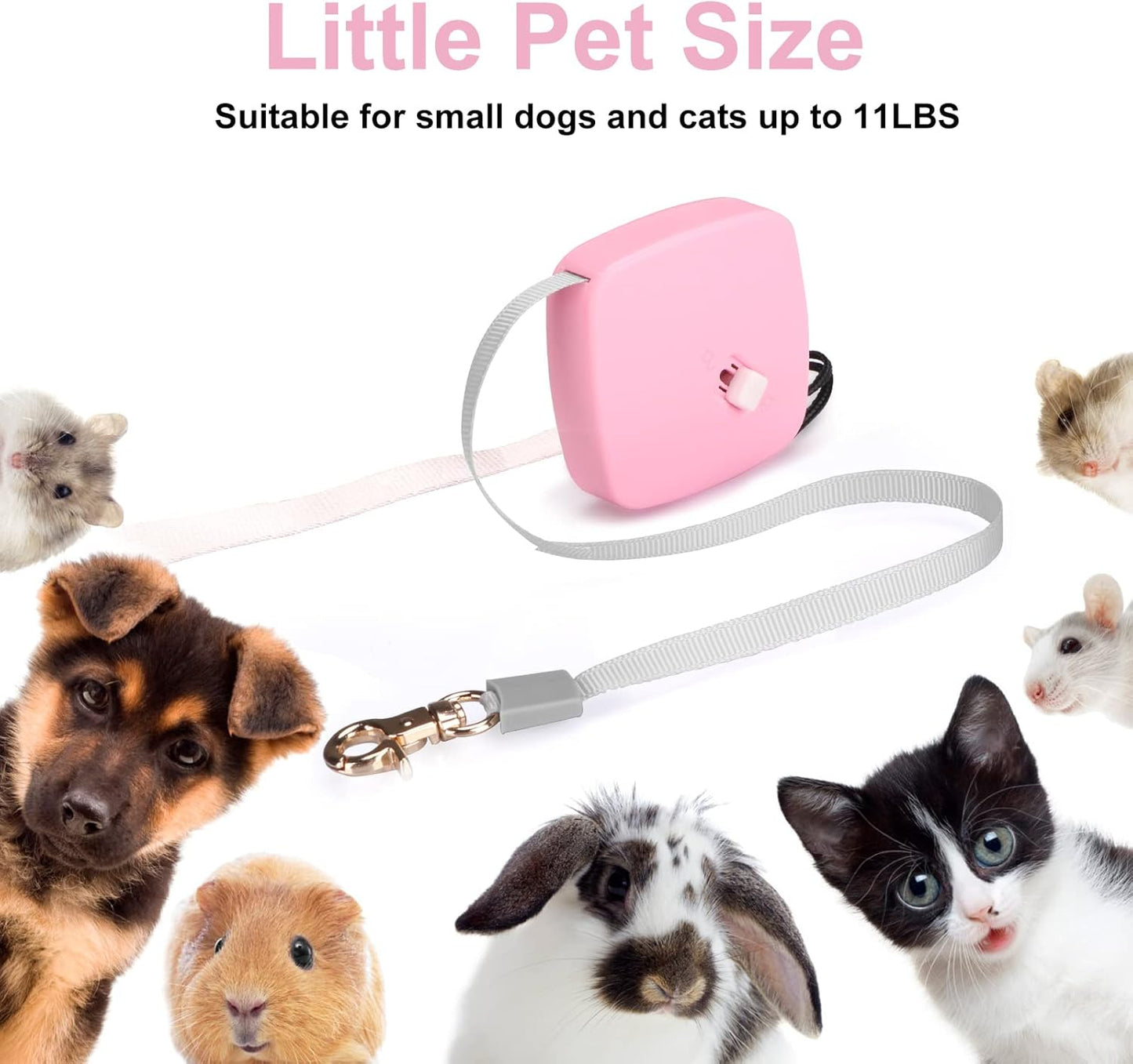 Retractable Cat Leash for Small Dogs & Cats – Mini 6.5ft Hands-Free Leash with Wrist Strap