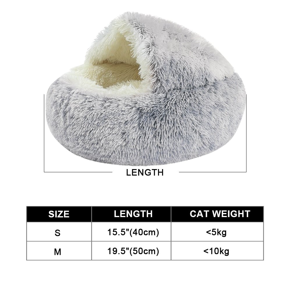 Plush Cat Bed for Indoor Cats – Soft, Cozy, and Machine Washable
