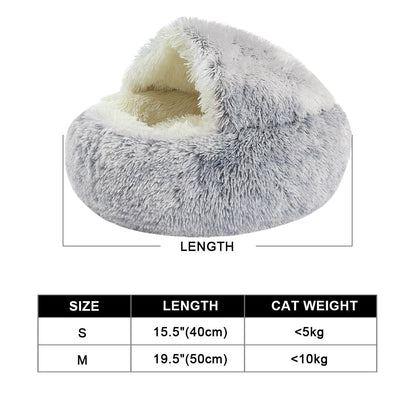 Plush Cat Bed for Indoor Cats – Soft, Cozy, and Machine Washable