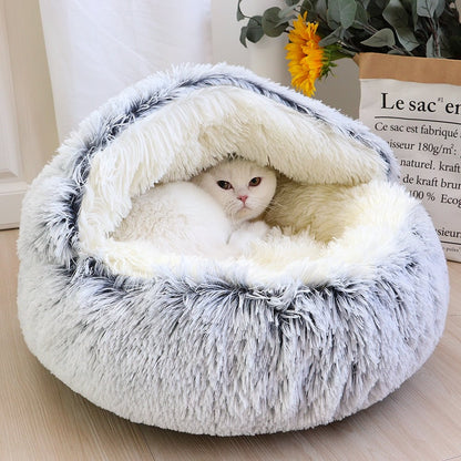 Plush Cat Bed for Indoor Cats – Soft, Cozy, and Machine Washable