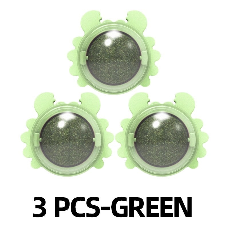 Catnip Balls for Cats – Lickable Natural Wall-Mounted Toy for Anxiety & Boredom Relief