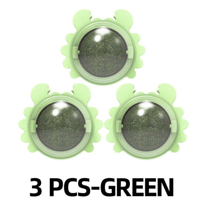 Catnip Balls for Cats – Lickable Natural Wall-Mounted Toy for Anxiety & Boredom Relief