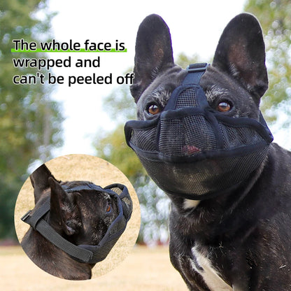 Best Dog Muzzle to Prevent Biting – Mesh Breathable Muzzle for Small Dogs (French Bulldog, Pug)