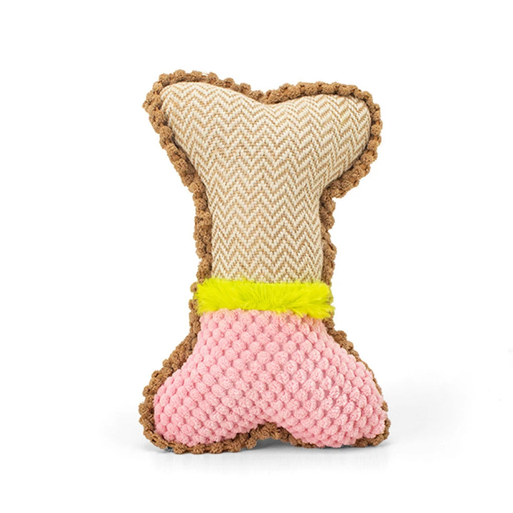 Plush Dog Bone Toy – Soft Squeaky Bone Toy for Dogs