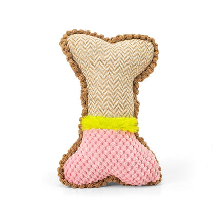 Plush Dog Bone Toy – Soft Squeaky Bone Toy for Dogs