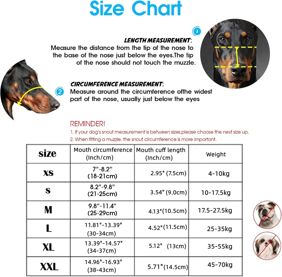 Best Dog Muzzle for Biting – Breathable Basket Muzzle to Prevent Biting and Barking