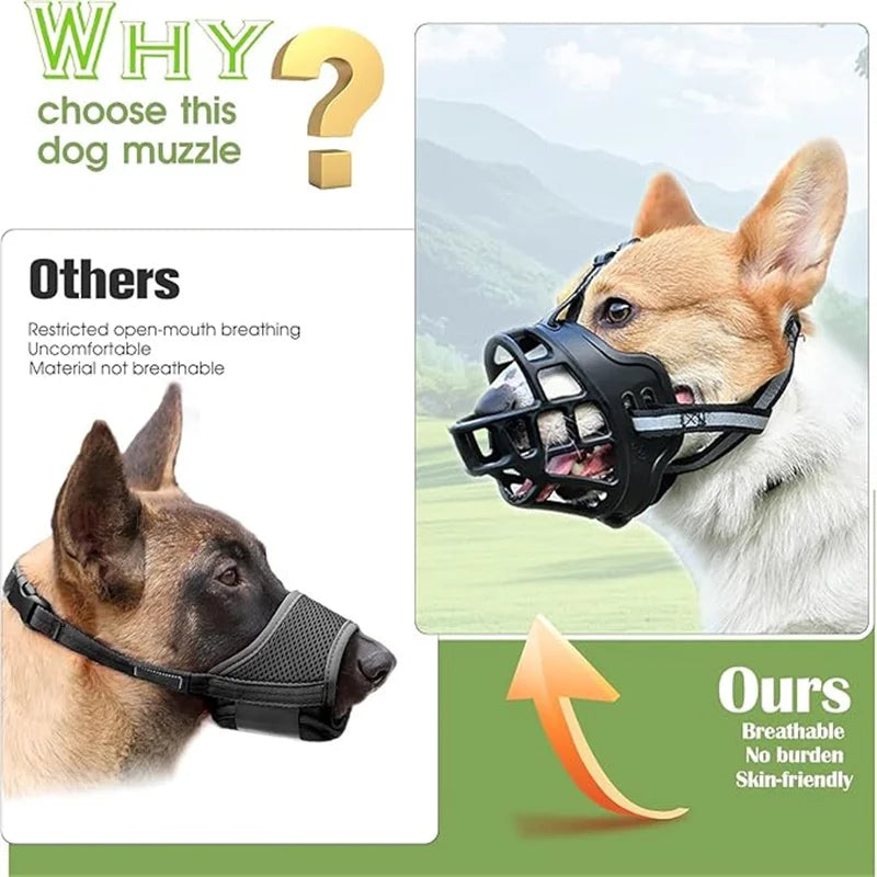 Best Dog Muzzle for Biting – Breathable Basket Muzzle to Prevent Biting and Barking