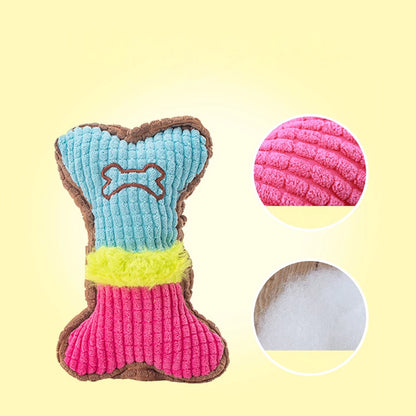 Plush Dog Bone Toy – Soft Squeaky Bone Toy for Dogs