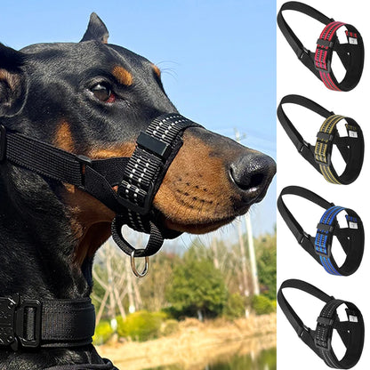 Best Reflective Dog Muzzle – Adjustable Quick Release Pet Mouth Cover for Outdoor Walking