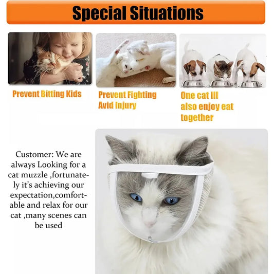 Best Cat Grooming Tool Set – Anti-Biting Bathing Tool with Transparent Mouth & Nose Mask