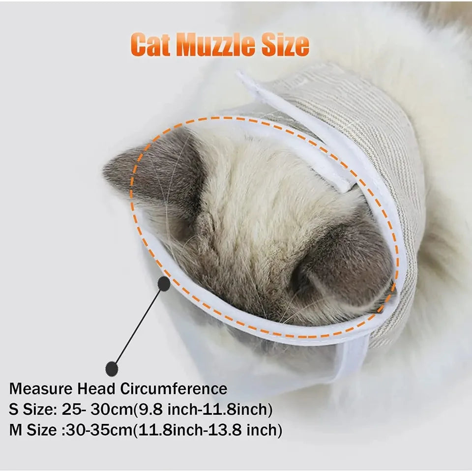 Best Cat Grooming Tool Set – Anti-Biting Bathing Tool with Transparent Mouth & Nose Mask