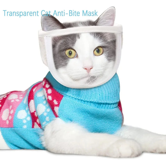 Best Cat Grooming Tool Set – Anti-Biting Bathing Tool with Transparent Mouth & Nose Mask