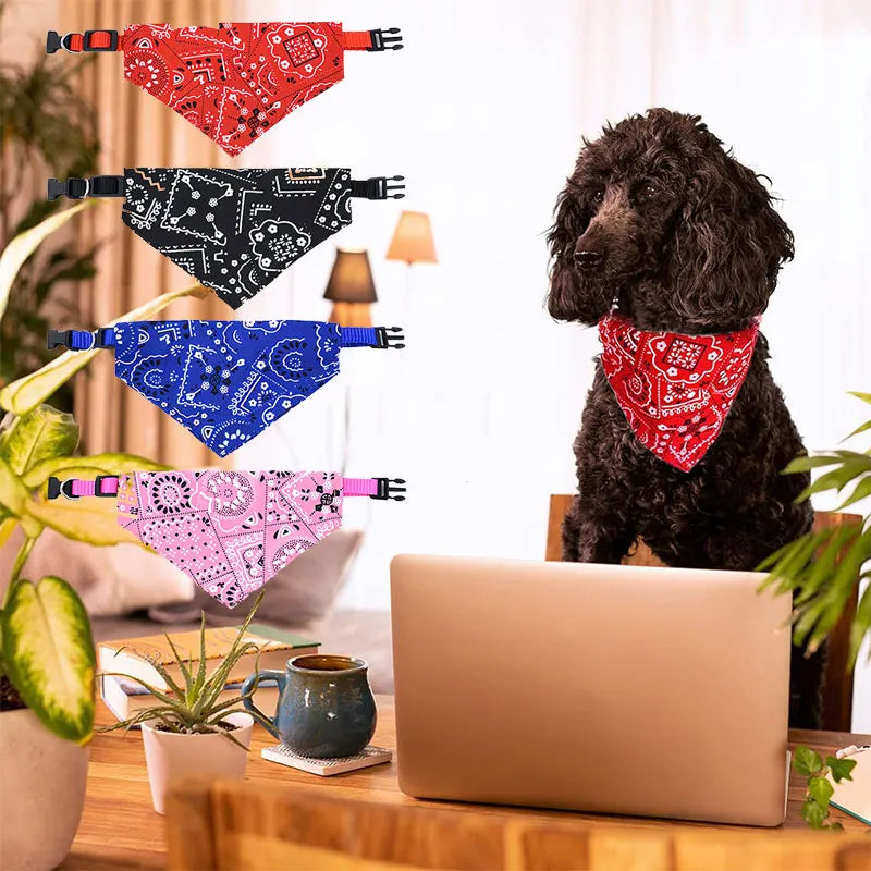Adjustable autumn dog bandana for cats and dogs