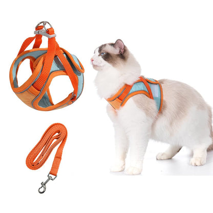 Escape Proof Cat Harness and Leash Set – Adjustable & Breathable Vest for Walking