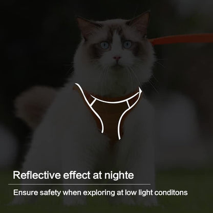 Escape Proof Cat Harness and Leash Set – Adjustable & Breathable Vest for Walking