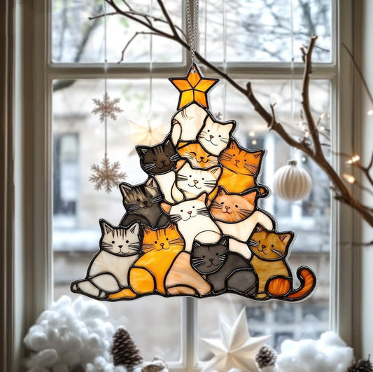 cat suncatcher christmas ornament tree decoration gift