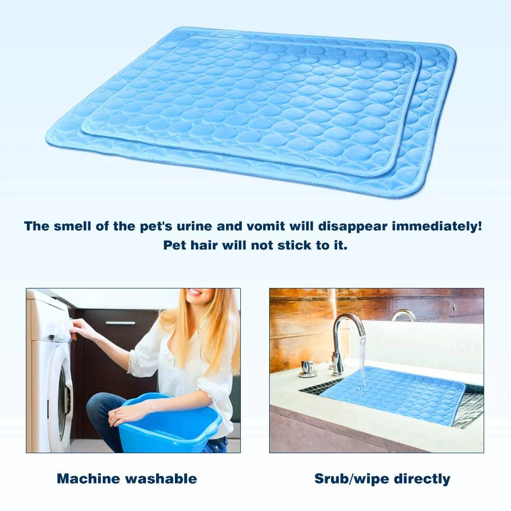 Foldable Cooling Mat for Dogs & Cats – Summer Crate Pad for Indoor or Travel Use