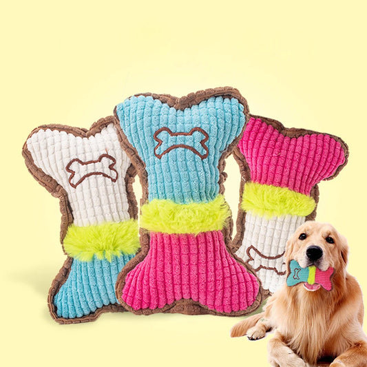 Soft dog bone toy for boredom relief