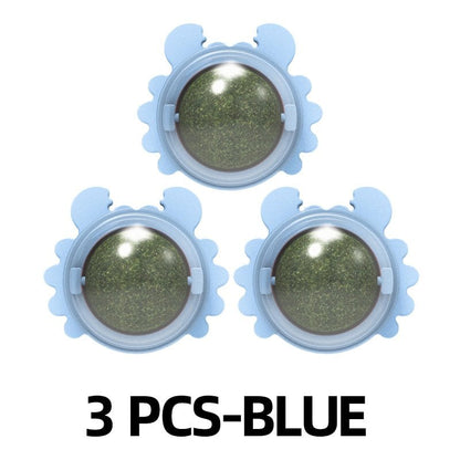 Catnip Balls for Cats – Lickable Natural Wall-Mounted Toy for Anxiety & Boredom Relief
