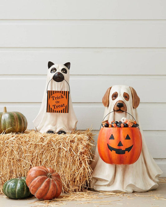 ghost dog candy bowl halloween decoration