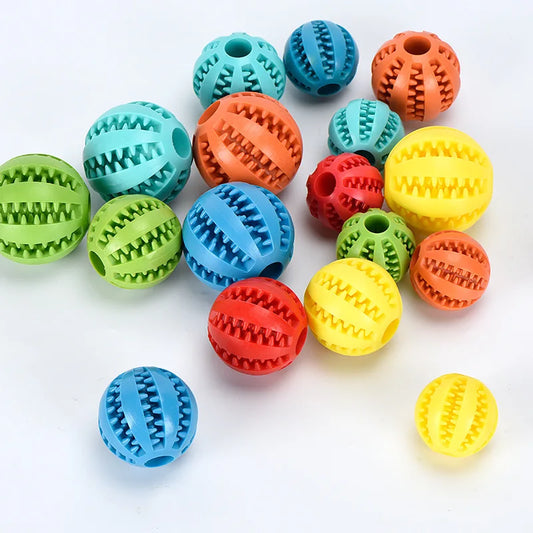 Interactive dog treat balls in multiple color options