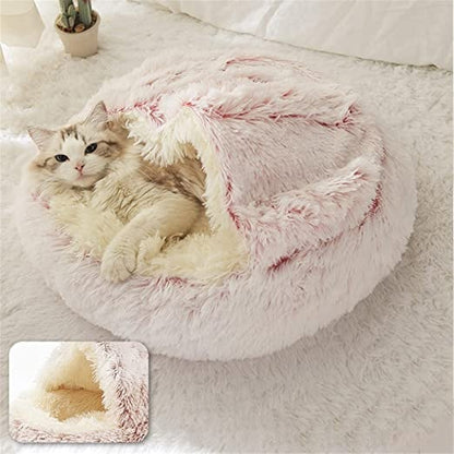 machine washable plush cat bed for kittens