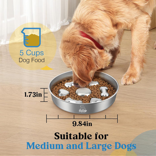 Stainless steel slow feeder bowl size and dimensions