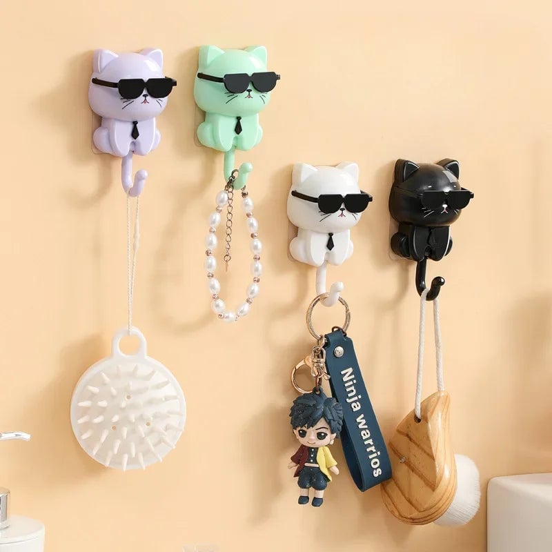 funny wall hook with cat design
