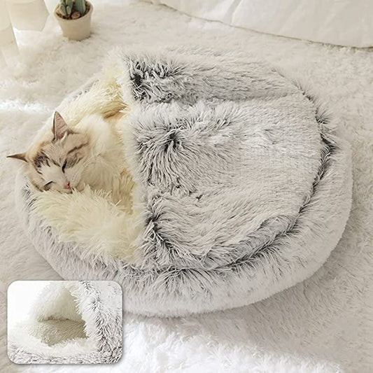 soft plush cat bed for indoor cats